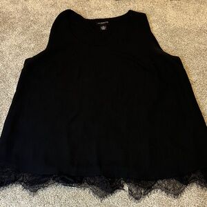 Liz Claiborne Black Lace Hem Tank Top